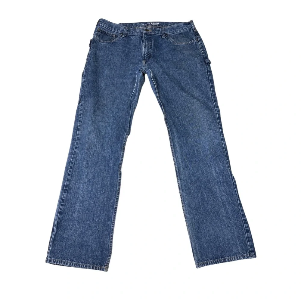Carhartt 103889 Denim Five Pocket Relaxed Fit RUGGED FLEX Jeans 36‎ x 32